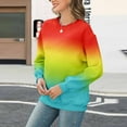 thumbnail image 4 of tarylea Crew Neck Sweatshirt for Women Long Sleeve Gradient Color Pullover Cinch Cuff Loose Tops Casual Fall Dressy Tops, 4 of 5