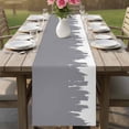thumbnail image 4 of Abstract Grey Table Runner 72 Inches, Modern Minimalist Graffiti Artwork Bed Runner Dresser Scarves Tabletop for Indoor Outdoor Parties/Ceremony/Banquet, 18" x 72", 4 of 9