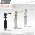 thumbnail image 4 of Stylish Ht 4" & 240 ml Brushed Gold Soap Dispenser for Kitchen Sink S-01G, 4 of 12