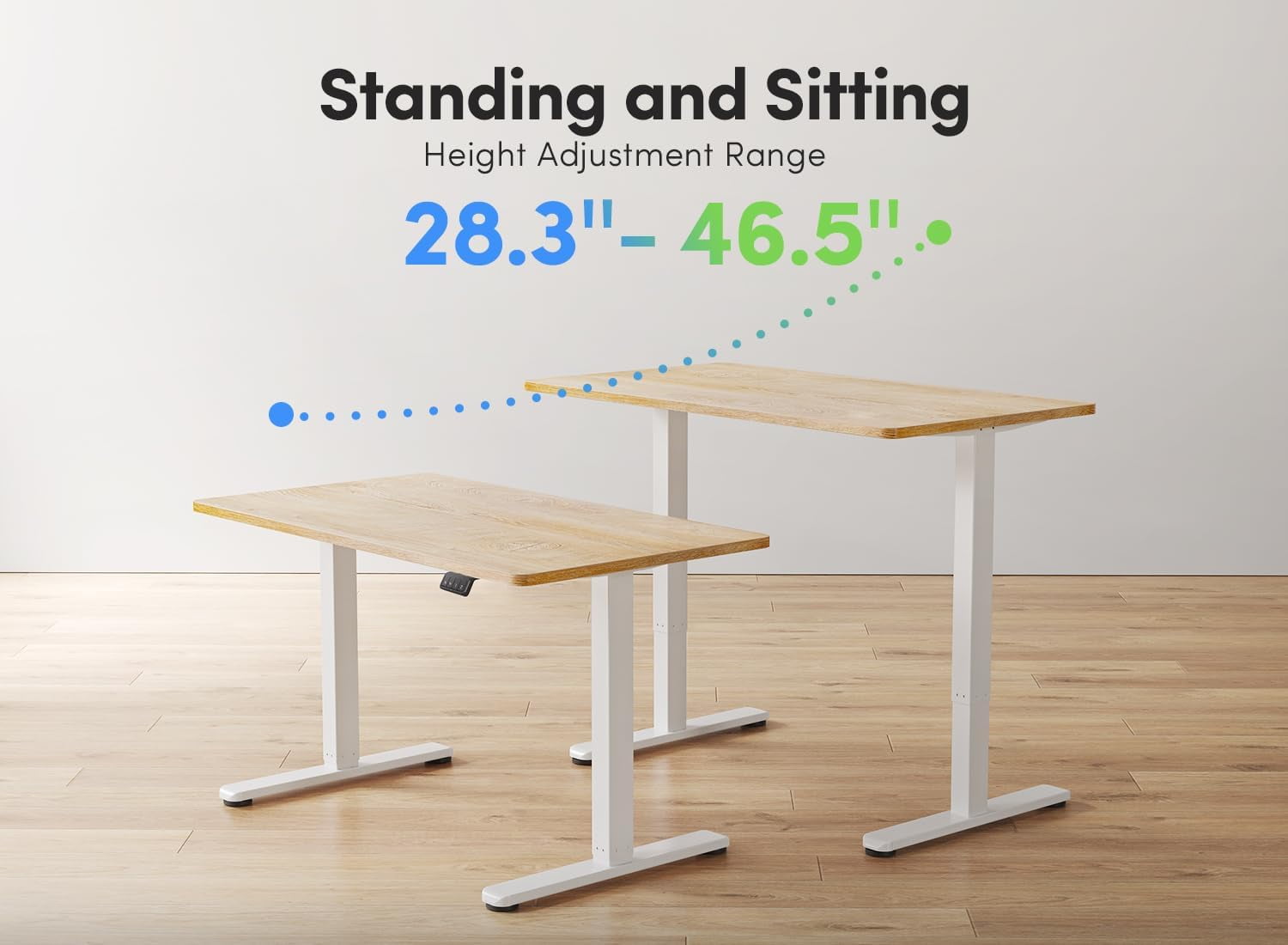 FEZIBO Electric Standing Desk, 55 x 24 Inches Height Adjustable Stand up Desk, Sit Stand Home Office Desk, Computer Desk, Maple