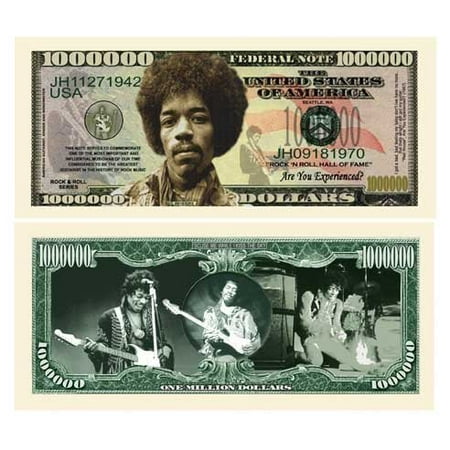 10 Jimi Hendrix Million Dollar Bills with Bonus “Thanks a Million” Gift