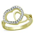 thumbnail image 1 of Alamode TK1908-7 Women Two-Tone IP Gold Stainless Steel Ring with Top Grade Crystal in Clear - Size 7, 1 of 1