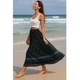 thumbnail image 3 of Moomaya Women's Chiffon Maxi Skirt with Lining - 40" Long Printed Skirt for Beach, Summer Outfits, High Waist Flowy Skirt, 3 of 7