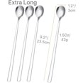 thumbnail image 2 of 9 Inch Long Handle Spoon 304 Stainless Steel Coffee Spoon Extra Long Ice Cream Spoon, Mixing Stirring Spoon for Tea Cocktails Ice Cream Drinks (Silver), 2 of 7