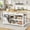 White, variant on ChicZhiNest Kitchen Island with Seating Include 2 Stools, 47" Solid Rubberwood Dining Table with Power Outlet, 6 Hooks, Kitchen Bar Table Set with 2 Drawers & Open Shelves Storage Cabinet, Black
