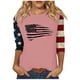 thumbnail image 1 of Camisetas de Manga Corta para las Mujeres Día de la Independencia Patriótica Impresa 3/4 Manga Cuello Redondo, Camiseta Casual para Diarios Y Festivales, 1 of 5