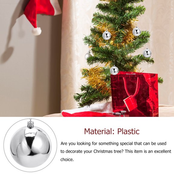 WRITWAA 12Pcs Silver Sphere Decoration Balls for Christmas Tree Ornament