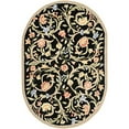 thumbnail image 2 of Safavieh Chelsea Collection HK248B Hand-Hooked French Country Wool Area Rug, 4'6" x 6'6" Oval, Black, 2 of 2