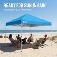thumbnail image 5 of CROWN SHADES 8x8 Pop Up Canopy with One Push Setup Easy Outdoor Sun Shade for Events Parties Camping Sky Blue, 5 of 7