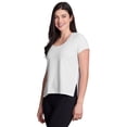 thumbnail image 4 of RBX Active Women's Short Sleeve Shadow Stripe Mesh Workout Tee, 4 of 6