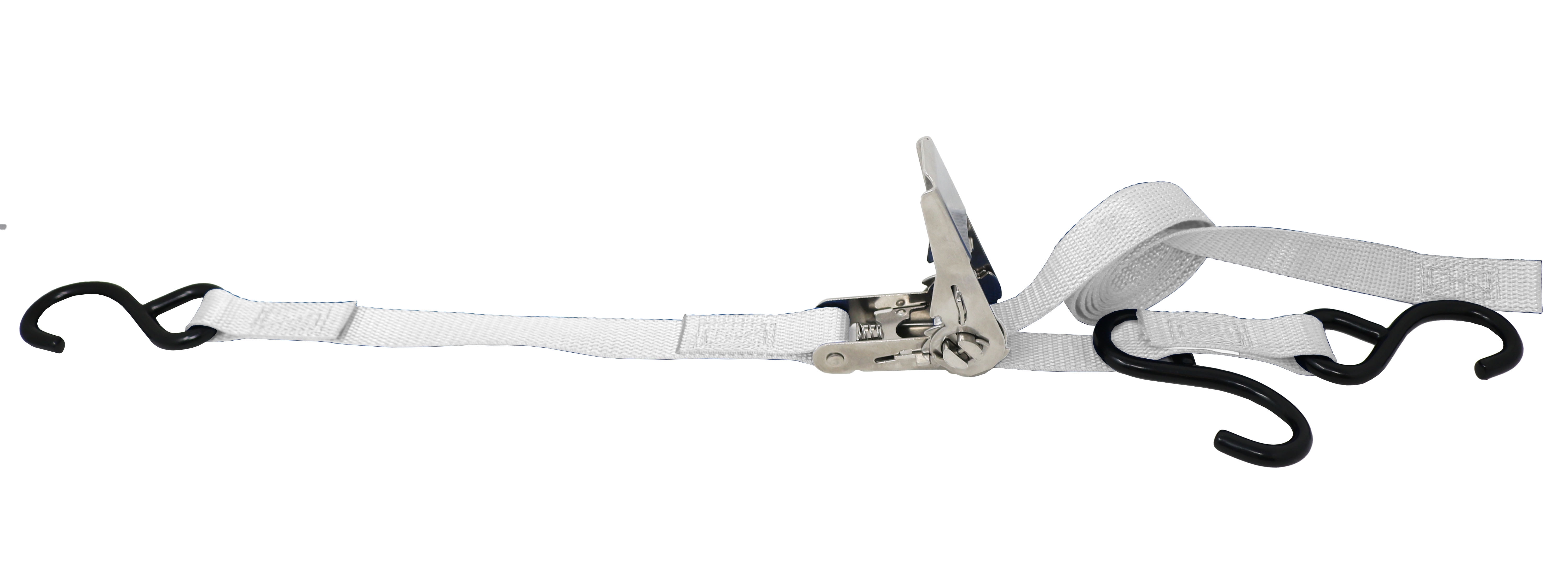 CustomTieDowns 1 inch x 6 Foot3 Point Ratchet Strap. S Hooks on Both