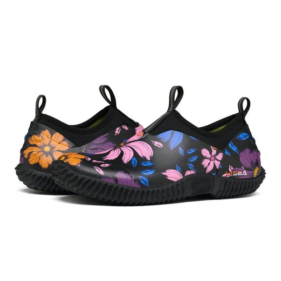 Anti-Slip Womens Garden Shoes,Waterproof Rubber Ankle Rain Boots for Farming and Yard Work,Flowers,Size 9