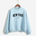 thumbnail image 4 of Rvkxad Womens Sweatshirt Casual Loose Soft Dressy Crewneck Pullover Tops Long Sleeve New York Comfy Fall Clothes 2024 Trendy Fall Outfits Sweatshirts Winter Lightweight Shirts, 4 of 4