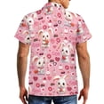 thumbnail image 3 of Uorisanigo Bunny Matching Couple Outfits Valentine's Day Husban and Wife Clothing Men's Button Down Soft Summer Shirt and Womens Short Sleeve Shirts Beach Party Blouse Tops Size S, 3 of 8