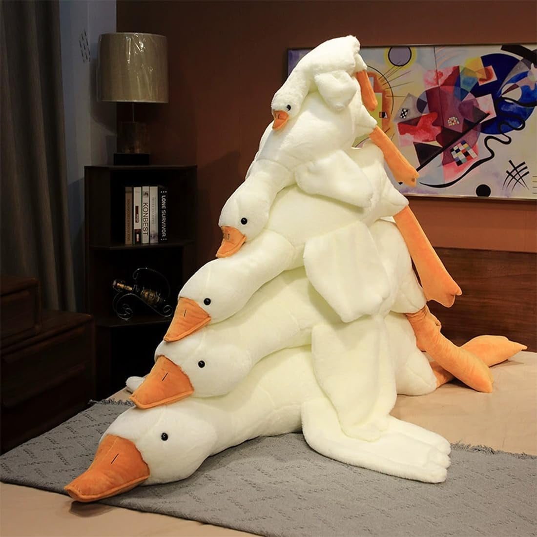 White Duck Dog Toy, 2026 New Large Realistic Goose Dog Toy, Durable Plush Duck White Toys for Dogs, Dogs Ducks Sleep Pillow Toy for Indoor Dog Chew and Play