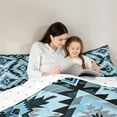thumbnail image 5 of Manfei Vintage Aztec Print Bedding Comforter Set,Rustic Farmhouse Cabin Twin Comforter Sets,Black Gray Blue Bedding Set For Adults,Luxury Bedroom Decor Reversible,2 Pieces, 5 of 8