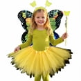 thumbnail image 4 of Gbsyewxs Mardi Gras Skirt For Girls Tutu Tulle Princess Girl Skirts With Butterfly Wing Headband Solid Color Carnival Performance Festival Skirt For Girls Yellow, 4 of 5