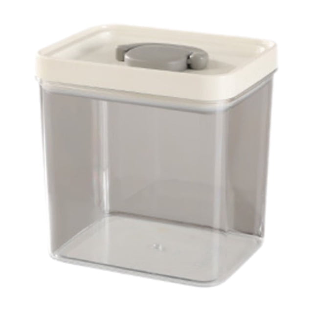 Plastic Storage Box,Sealed Jar Kitchen Grain Storage 450ml 5.03in High White,Transparent Powder Tea PET Food Container,Storage Box with Lid