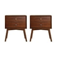 thumbnail image 5 of Walker Edison 2-Drawer Wood Nightstand, Set of 2, Dark Walnut, 5 of 8