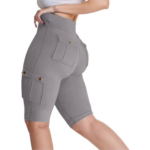 Women's Yoga Shorts Biker Shorts Women High Waisted Short Leggings Knee Length Womens Gym Workout Long Shorts,Gray Women's Yoga Shorts XXXL