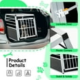 thumbnail image 5 of Aluminum Dog Crate 35" x 25" x 27" Large Pet Transport Box for SUV Trunk Travel, Durable MDF Aluminum Frame Lockable Door Wide Grid Ventilation Easy Clean for Dogs Cats Indoor Home Use Black Silver, 5 of 7