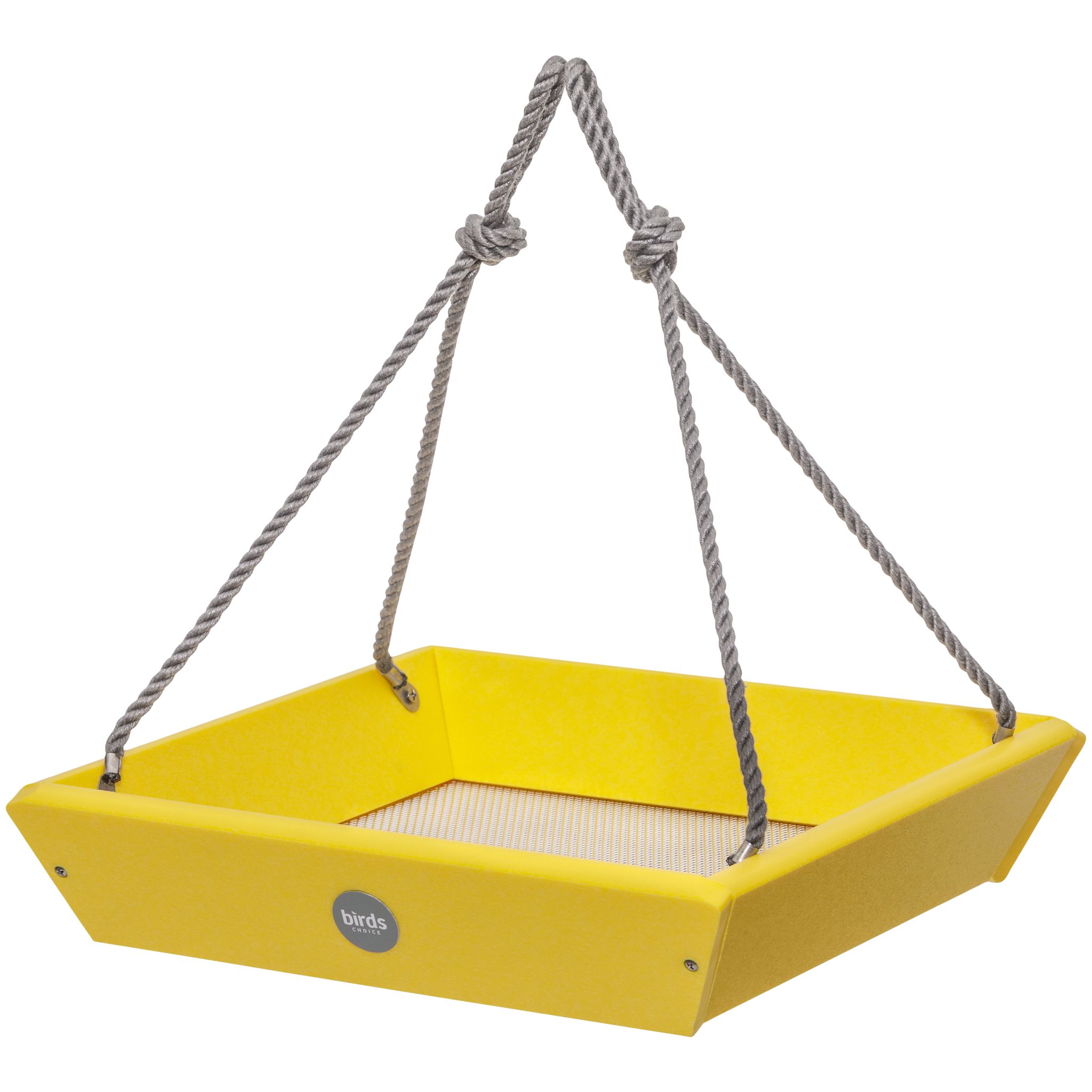 Birds Choice 11.25 inch Color Pop Hanging Tray Bird Feeder, Yellow/Gray