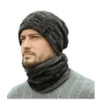 thumbnail image 1 of Gorro de invierno, conjunto de bufanda, gorros de punto cálidos, gorro de calavera, calentador de cuello con forro polar grueso, gorro y bufanda de invierno para hombres y mujeres, 1 of 4