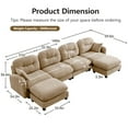 thumbnail image 4 of GAKMCIL 140" Loveseat Sofa with 2 Ottoman, 4 Seater with Upholstered Large Size Deep Seat,Cloud Sectional Couches Chenille Fabric for Living Home, 4 of 13