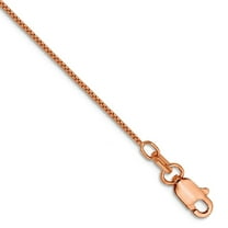 10k Rose Gold .70mm Box Chain Anklet 10 Inch Anklet for Women and Men - 1.1 Grams