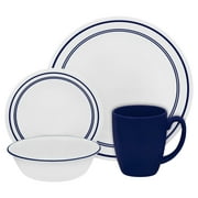 Angle View: Corelle Classic Cafe Blue 16-Pieces Dinnerware Set