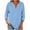 *Light Blue, variant on VBVC Women's Cotton Linen 3/4 Sleeve Tunic Top , Ladies' V Neck Henley Pullover Blouse , Soft Comfortable Daily Work Tee For Women, *Khaki , Large