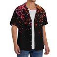 thumbnail image 3 of Lafuoo Colorful Sparkling Pattern Men's Cuban Collar Short Sleeve Shirt, Button-Down Resort Beach Pocket Shirt-Medium, 3 of 7