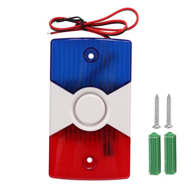 Alarma para exteriores, alarma de emergencia, sistema de alarma rojo y azul para suministros de emergencia de seguridad para el hogar, compacto y liviano
