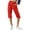 Red, variant on UAMVSH Capris for Women Cotton Linen Trendy Cuffed Hem Capri Pants With Pockets Elastic Waist Wide Leg Cropped Pants