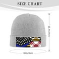 thumbnail image 4 of Thin Blue Line Maryland Flag Beanie Hat Knit Hat Skull Cap for Men Women Winter Hat Gray, 4 of 6