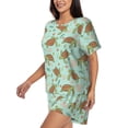 thumbnail image 2 of Lsque Cute Sea Turtles Women's Short-Sleeved Pajama Set - 2 Piece Soft and Lightweight Sleepwear Set-X-Large, 2 of 9