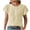 Green, variant on Qiaocaity Summer Shirts for Women Solid Lace V Neck Bubble Short Sleeve Solid T Shirt Top Beige L