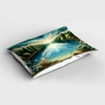 thumbnail image 2 of Ambesonne Landscape Pillow Sham, River and Forest Symmetry, 36" X 20", Green Blue, 2 of 2
