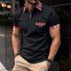 thumbnail image 2 of Mens Manga Corta Botón Abajo Camisas Girar Abajo Cuello Empalmado Deportes Superior, Camisa Botón Casual para Hombres, 2 of 4