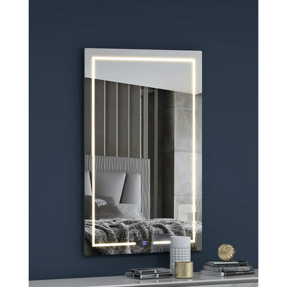 Modern Rectangle Mirror for Bathroom Vanity Wall Decor Illuminated Mirror