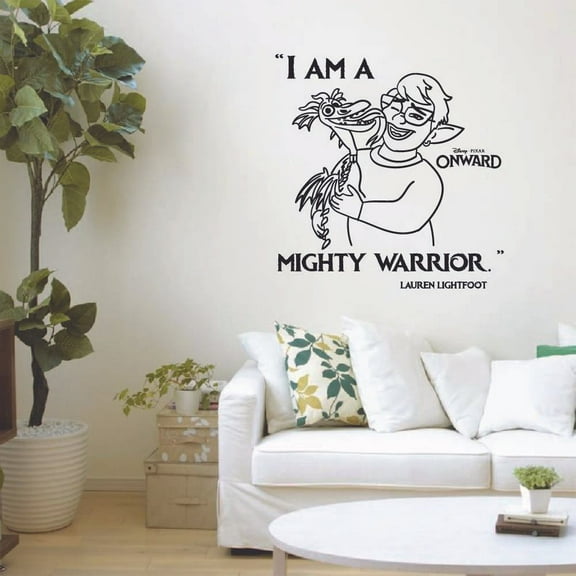 Mighty Warrior Lauren Quote Onward Movie Disney Cartoon Wall Sticker Art Decal for Girls Boys Room Bedroom Nursery Kindergarten Fun Home Decor Stickers Wall Art Vinyl Decoration Size (20x20 inch)