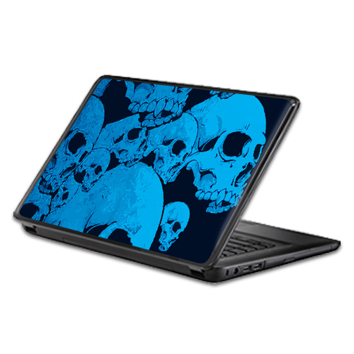 Skin Decal Wrap Compatible With Universal 17" Screen Blue Skulls - image 1 of 3