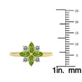 thumbnail image 4 of SZUL Women's 3/4 Carat TW Peridot and Diamond Flower Ring in 10K Yellow Gold, 4 of 6