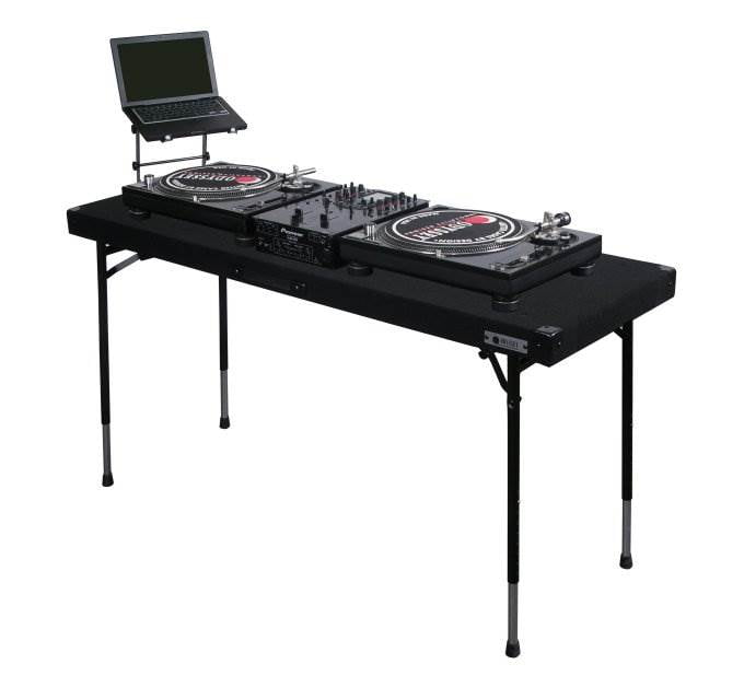 Odyssey Ctbc2060 Carpeted Portable Pro Dj Work Table W Adjustable