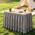 thumbnail image 5 of Gingham Table Skirt, 6ft Desk Skirts for Teacher Desk, Ruffled Hook and Loop Teacher for Teacher Desks, Parties and Display Tables, Black, 5 of 7