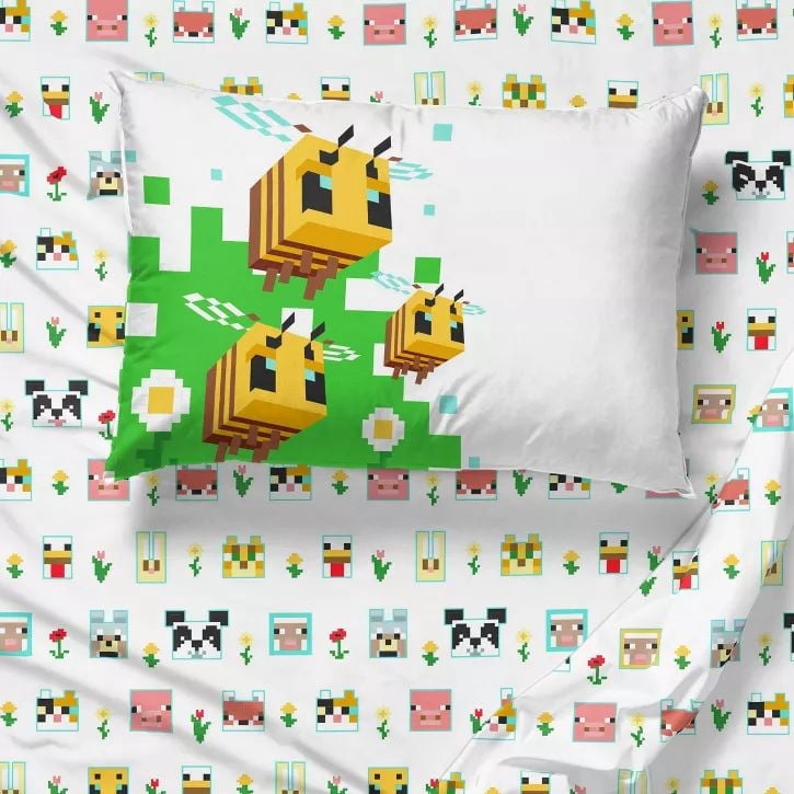 Minecraft Beautiful Day 3-Piece Twin Sheet Set, 100% Polyester