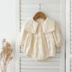 thumbnail image 3 of Ropa de bebé de primavera y otoño, mono coreano de una pieza con cuello Peter Pan para niñas pequeñas, mono de Color sólido bordado Floral, 3 of 6