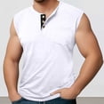 thumbnail image 2 of Camiseta sin mangas de hombros anchos con botones para hombre, ideal para hacer ejercicio, de poliéster ligero, informal, para el gimnasio y la playa, con tabla de tallas (S-XXL), 2 of 7