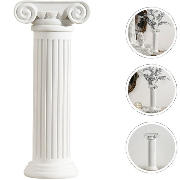 Nicehomfit Wedding Decorative Roman Pillar Flower Vase White Resin Material