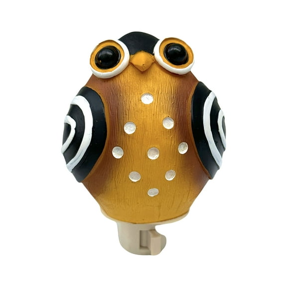 Owl Nightlight - Yellow Owl with Black/White Wings Night Light